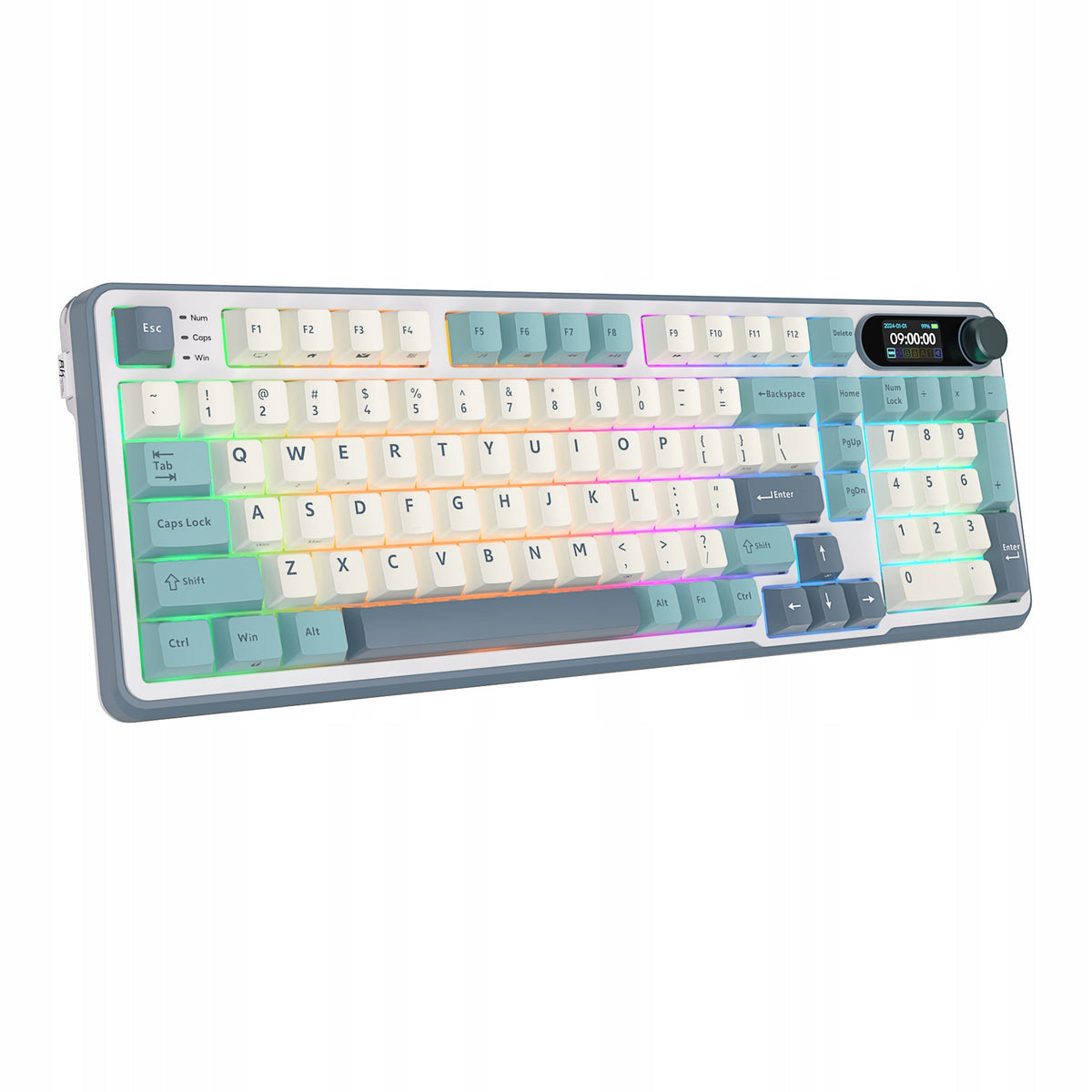 2x ROYAL KLUDGE RK-S98 Light Cloud Gaming Keyboard Chartreuse switch Keyboard layout US international (qwerty)