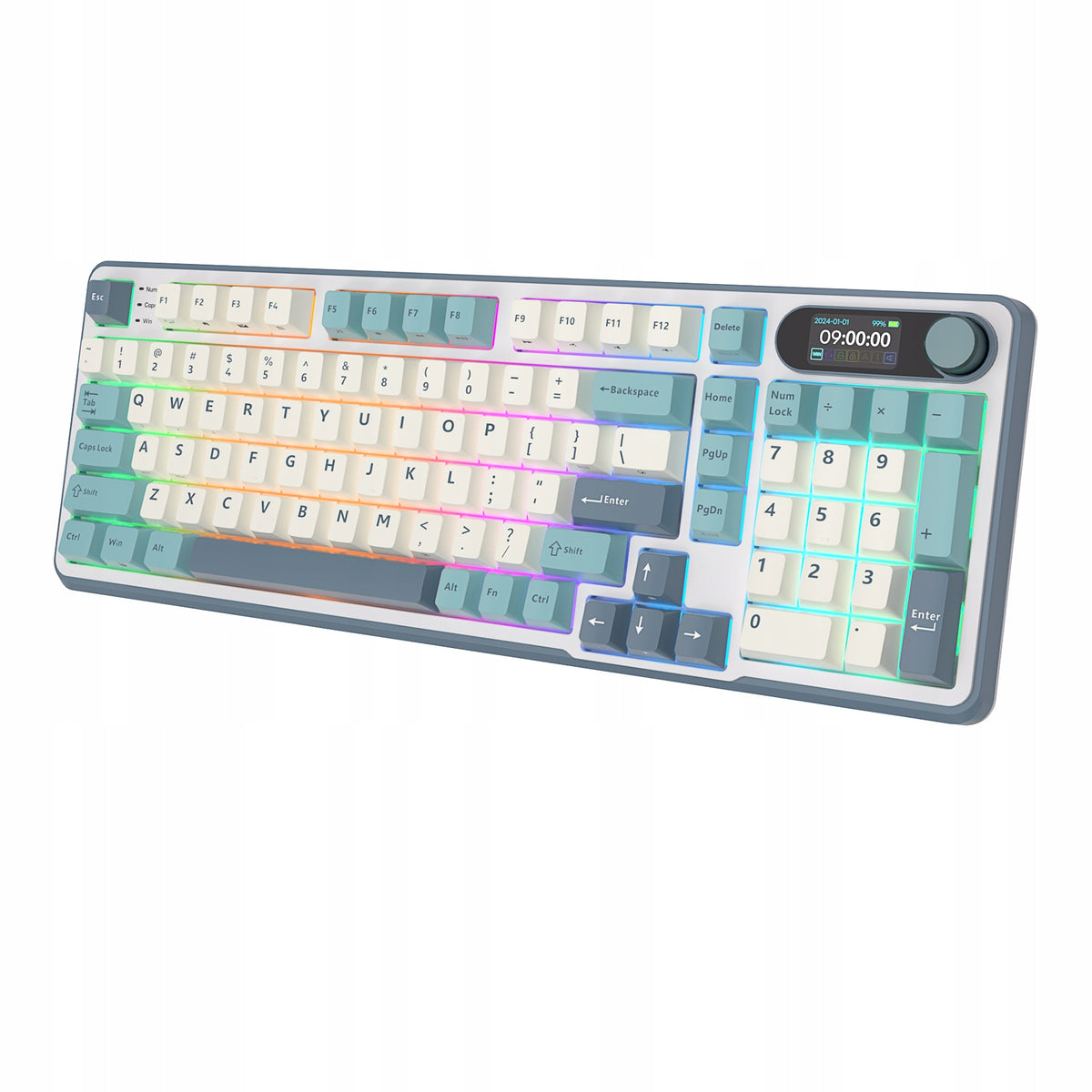 2x ROYAL KLUDGE RK-S98 Light Cloud Gaming Keyboard Chartreuse switch Manufacturer Royal Kludge