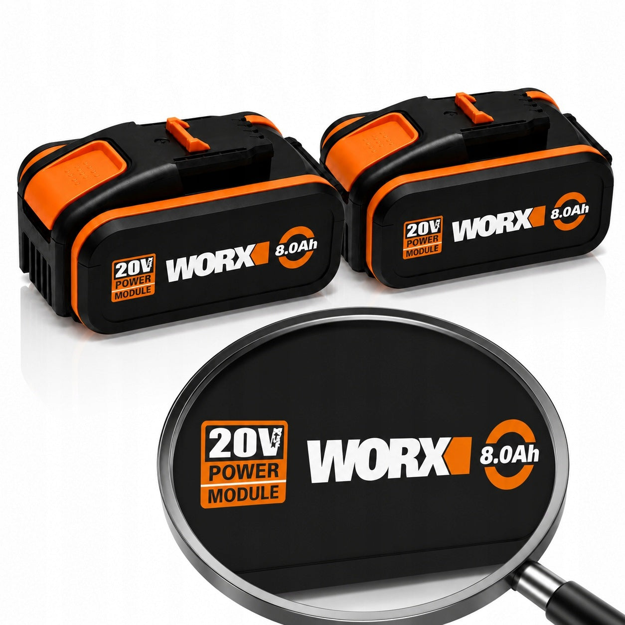 2x Rechargeable Battery 20V 8Ah Li-Ion Worx PowerShare WA3575 WA3578