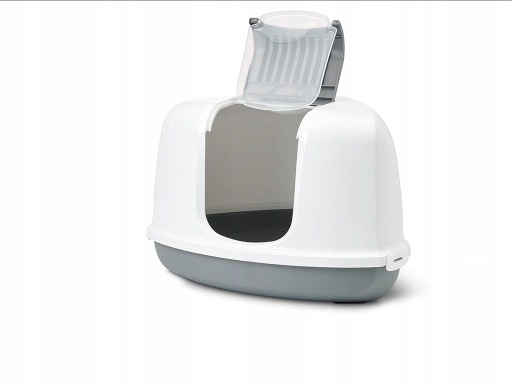 2x SAVIC NESTOR CORNER Corner Toilet for Cats White-Grey Manufacturer code A2003