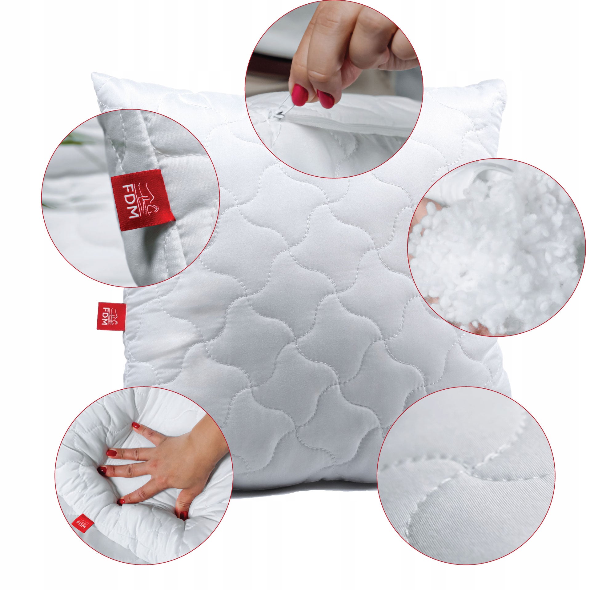 2x SOFTI Pillow 50x60 Fluffy Comfortable Zipper QUILTED THICK Manufacturer code KOMPLET-PODUSZKA-SOFTI-050-060-2P