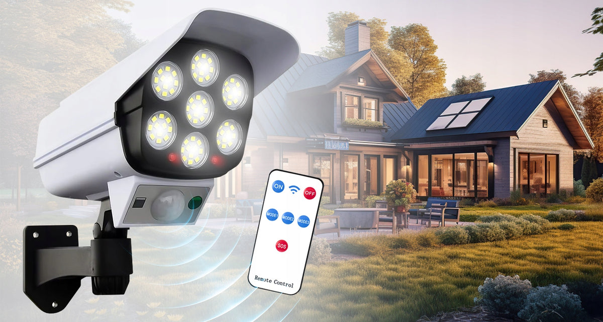 2x SOLAR DUMMY INDUSTRIAL CAMERA OUTDOOR MOTION SENSOR LED FLASHING Packaging status original