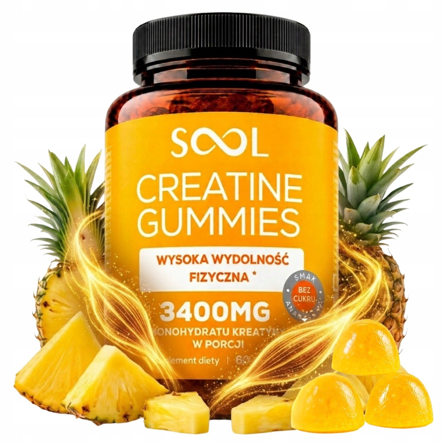 2x SOOL Creatine 3400mg 60 gummies Creatine IN GUMMIES BRAIN COGNITIVE FUNCTIONS Packaging status original