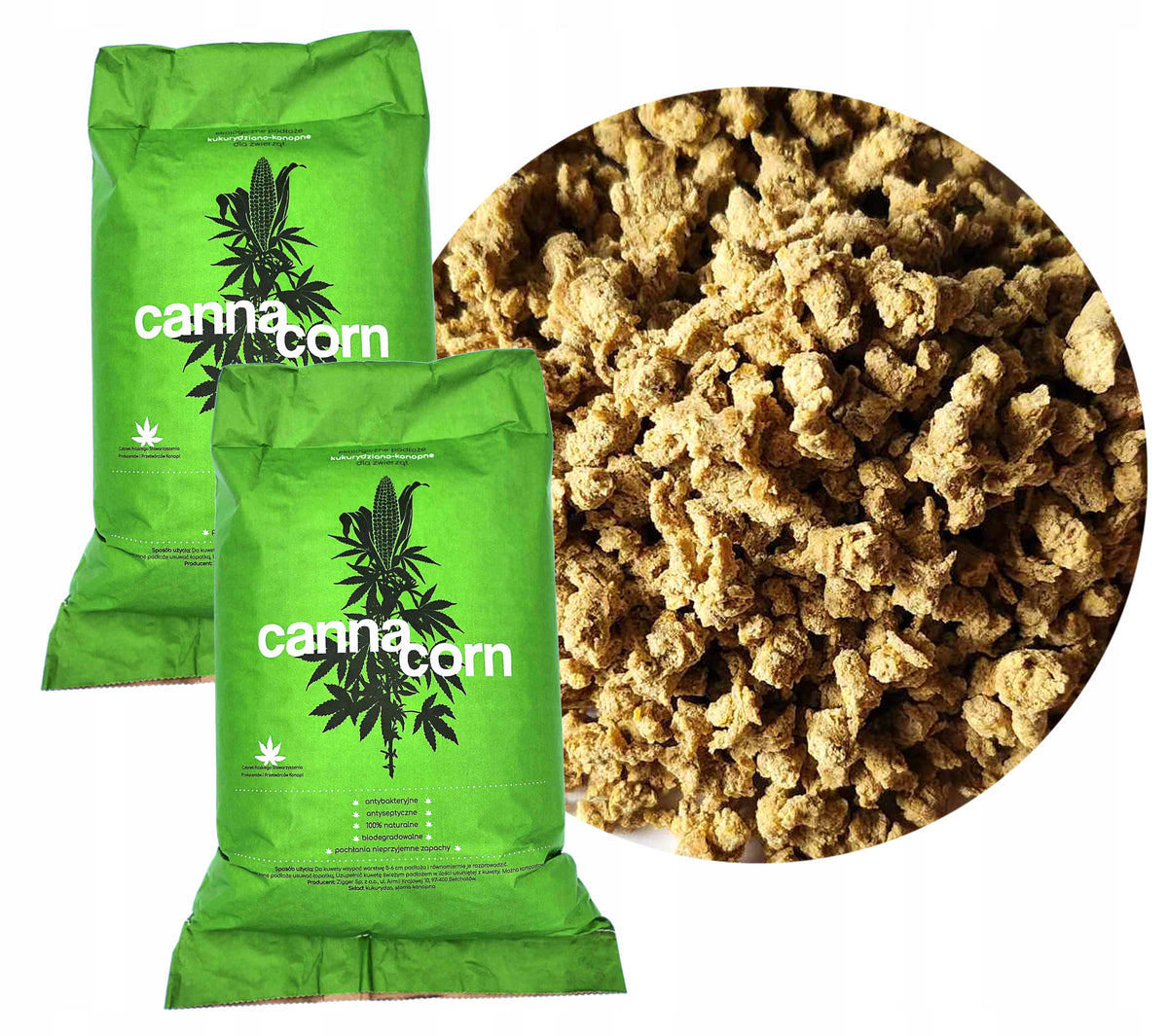 2x SUPER CAT LITTER HEMP CANNACORN NATURAL 7L