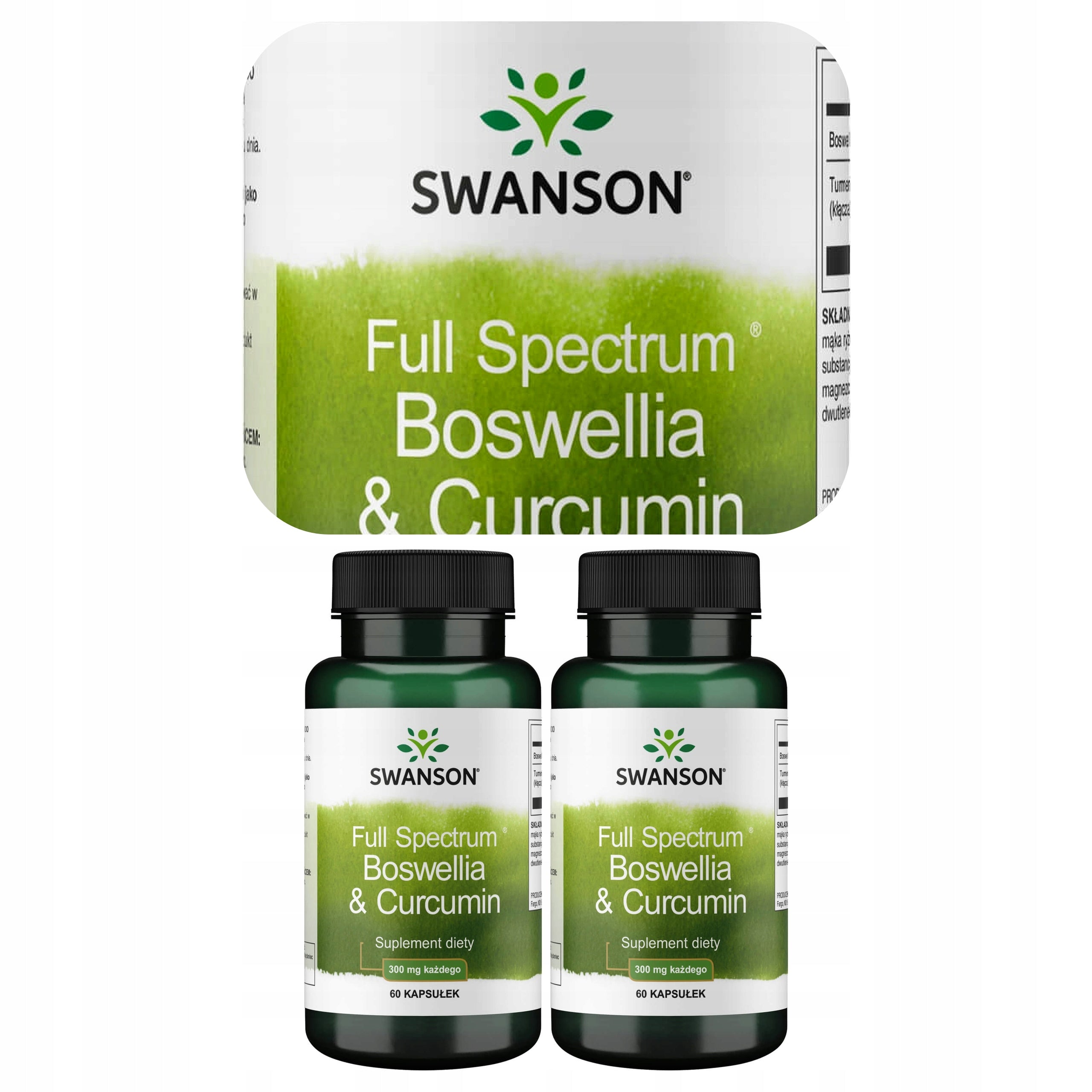 2x SWANSON BOSWELLIA TURMERIC Full Spectrum 300 mg + 300 mg 120 capsules