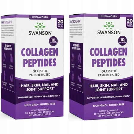 2x SWANSON Collagen Peptides BEEF COLLAGEN PEPTIDES 20 sachets Joints Bones Packaging status original