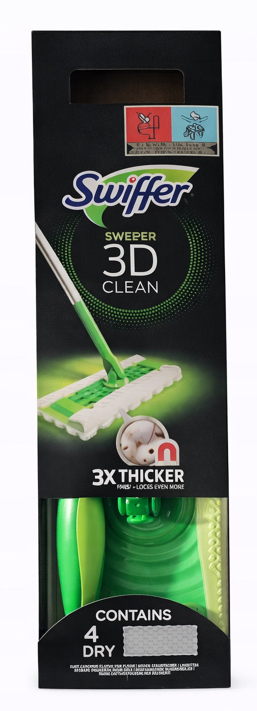 2x SWIFFER 3D CLEAN MOP - MOP SET + 4 DRY + 2 WET CARTRIDGES