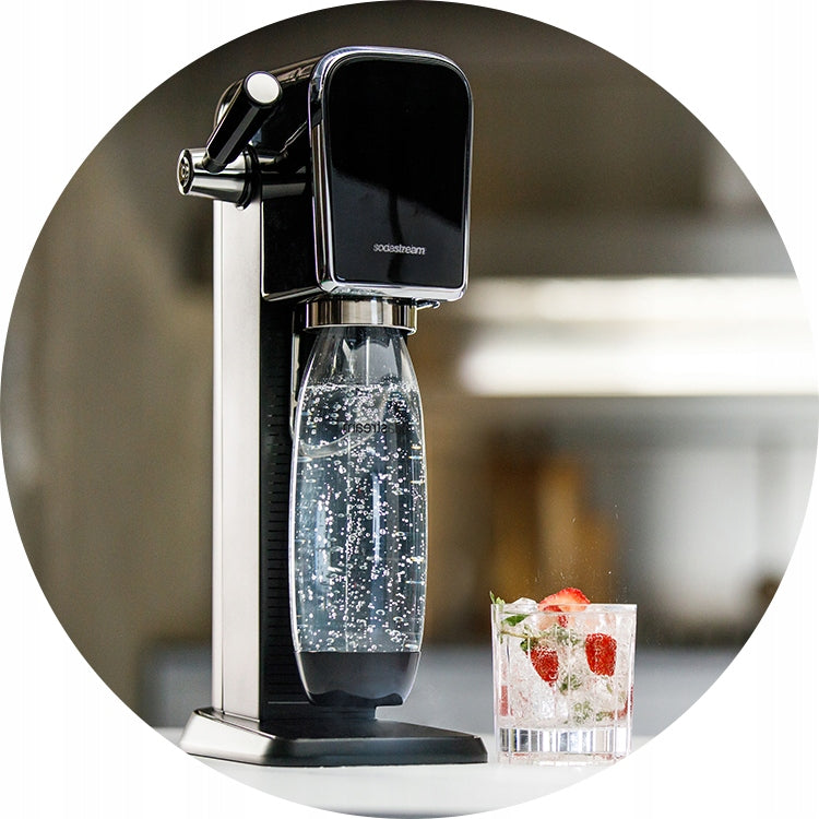 2x Saturator For Carbonated Water Sodastream Art Co2 Gas Cartridge Bottle 1l Brand SodaStream