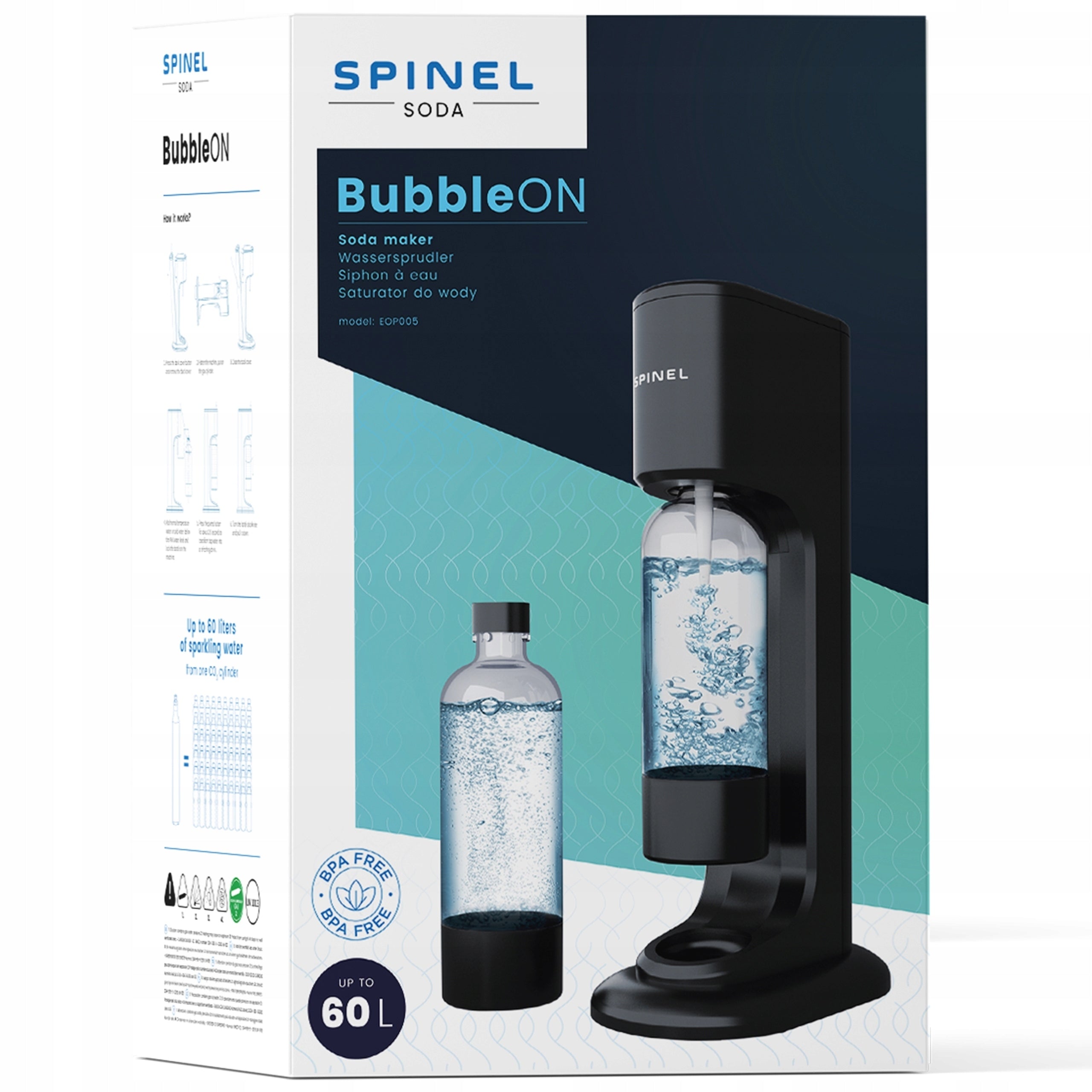 2x Saturator Spinel Soda Bubbleon Black 2 bottles Brand Spinel Soda