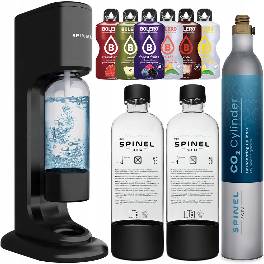 2x Saturator Spinel Soda Bubbleon Black 2 bottles Dominant color black