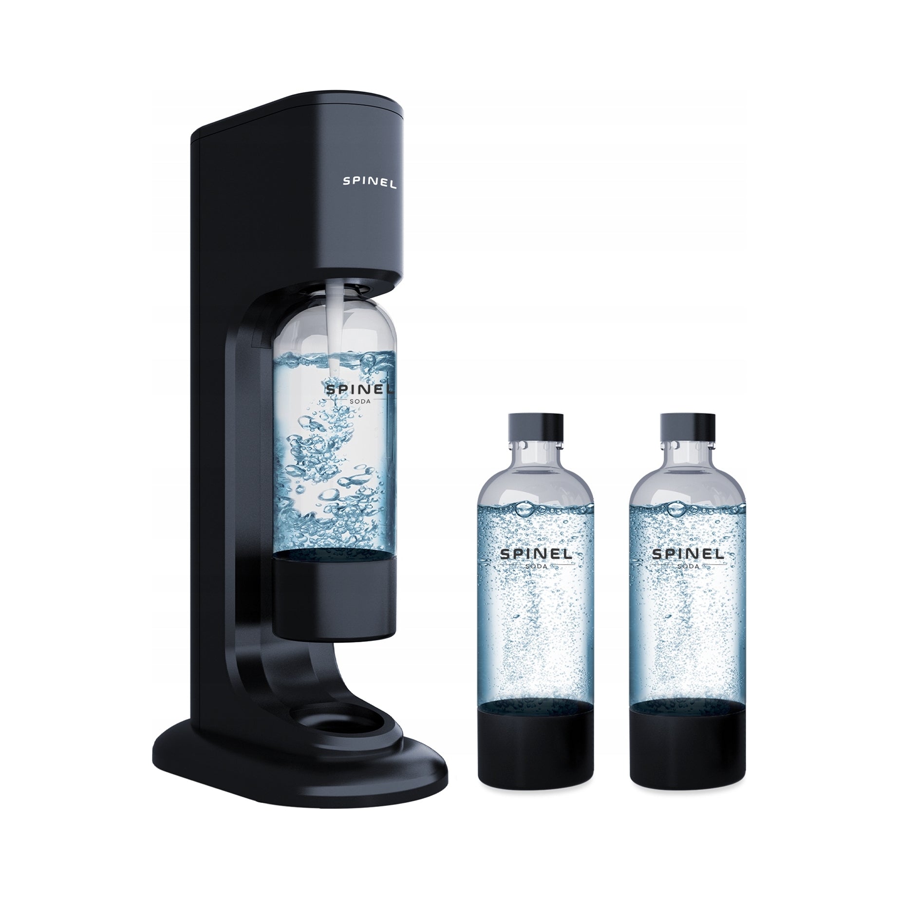 2x Saturator Spinel Soda Bubbleon Black 2 bottles