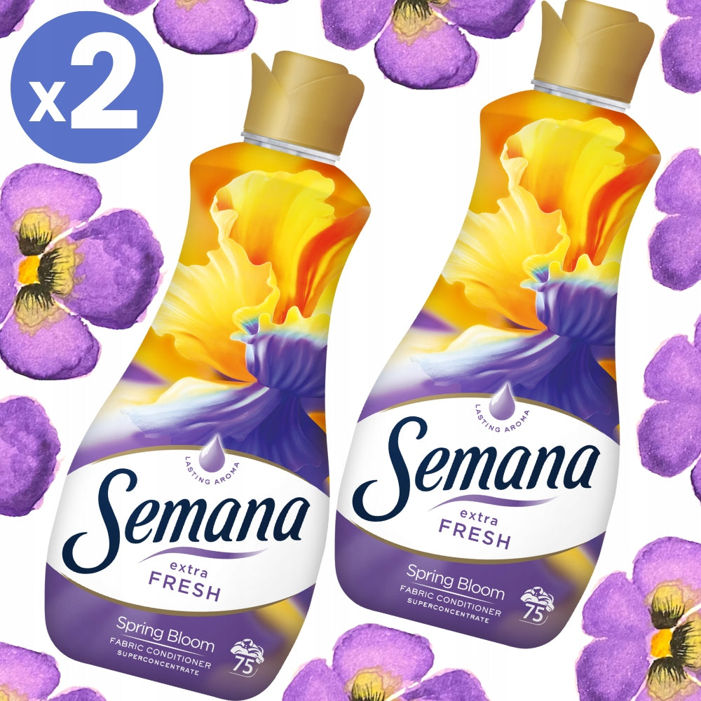 2x Semana Fresh washing softener Spring Bloom 1,5l efficient 75 washes