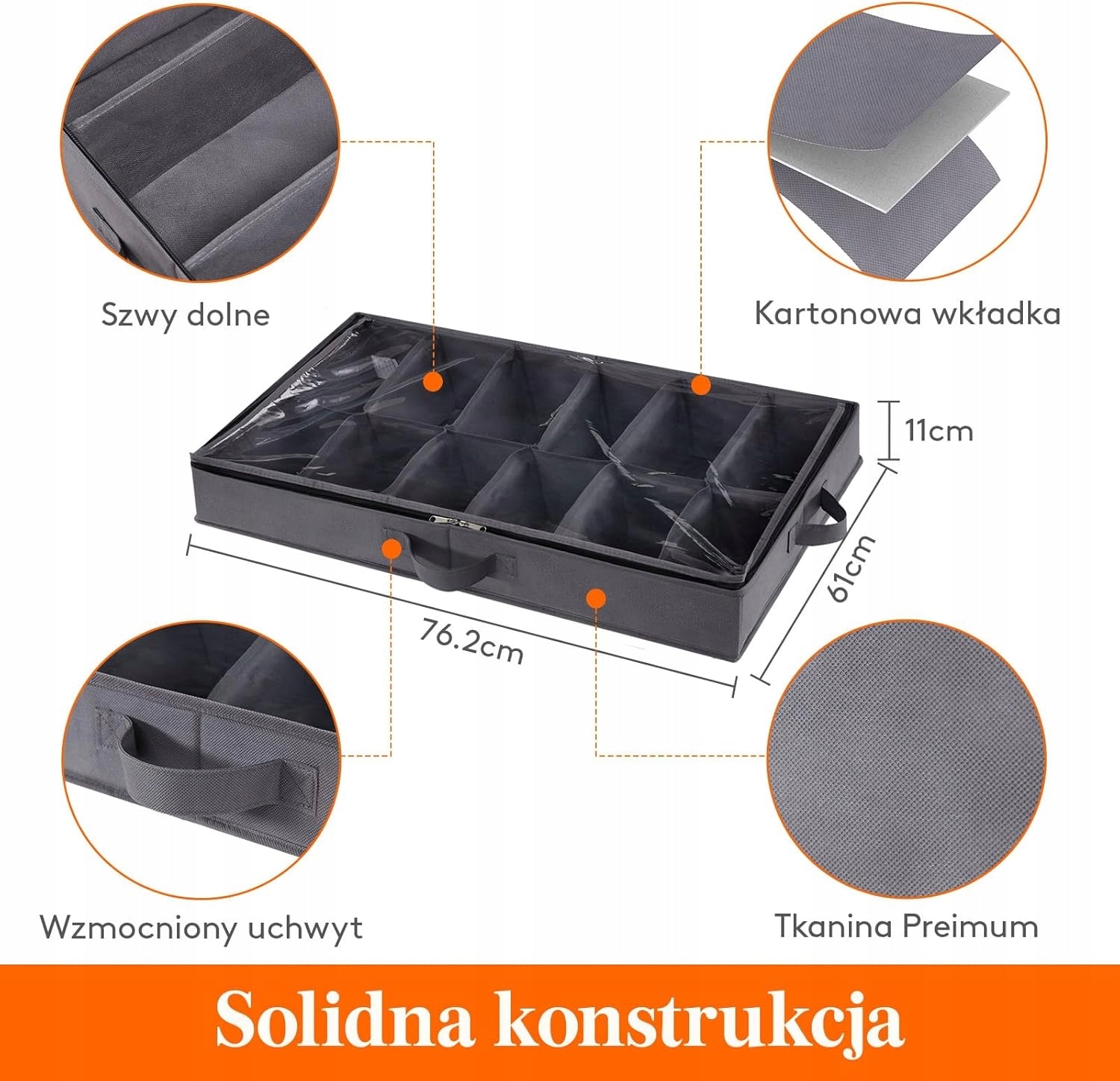 2x Shoe Organizer Under Bed for Wardrobe Container for 24 Pairs of Shoes Color gray