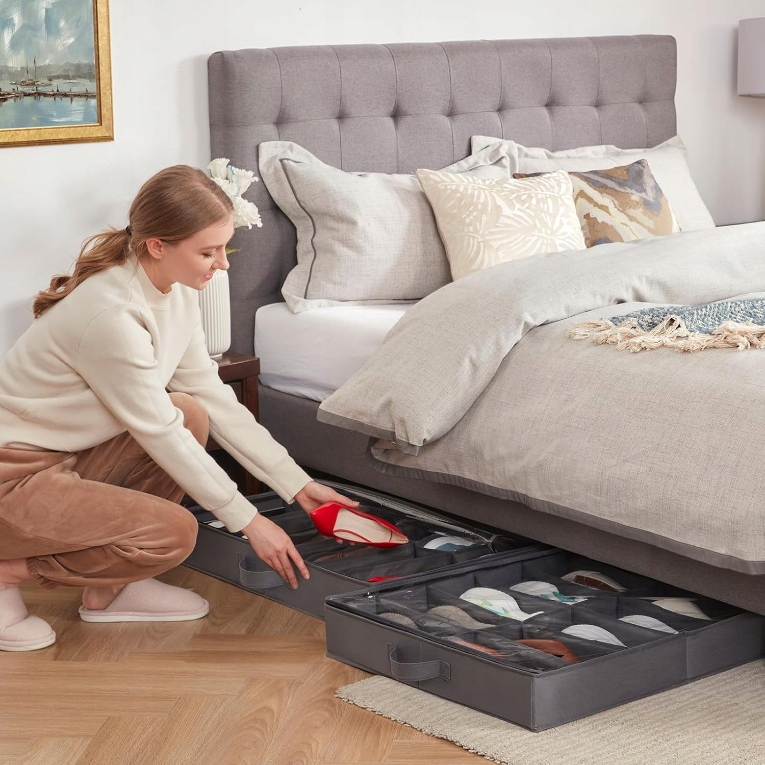 2x Shoe Organizer Under Bed for Wardrobe Container for 24 Pairs of Shoes EAN (GTIN) 603305539970