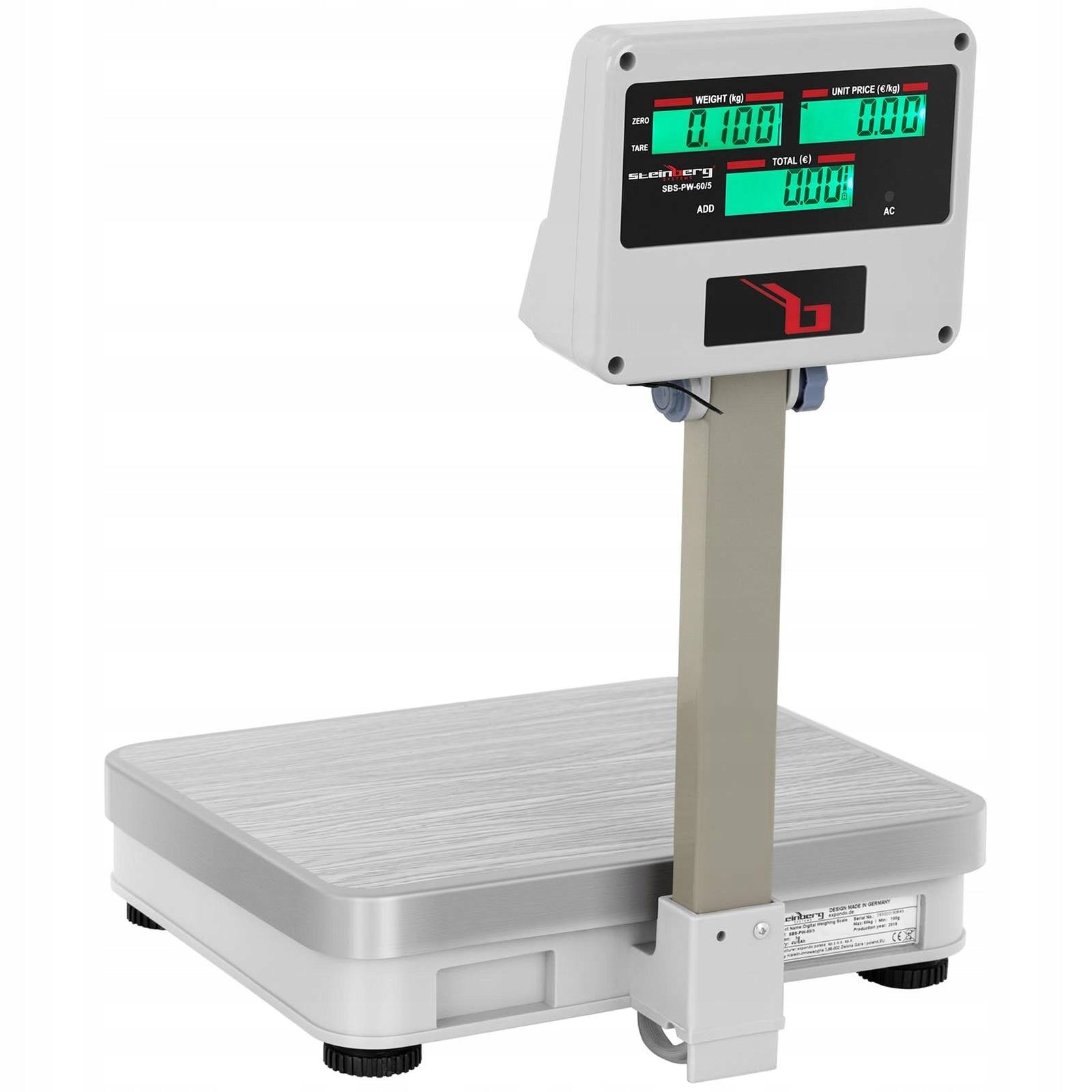 2x Shop scale platform SBS-PW-60 LCD up to 60kg Brand Steinberg Systems