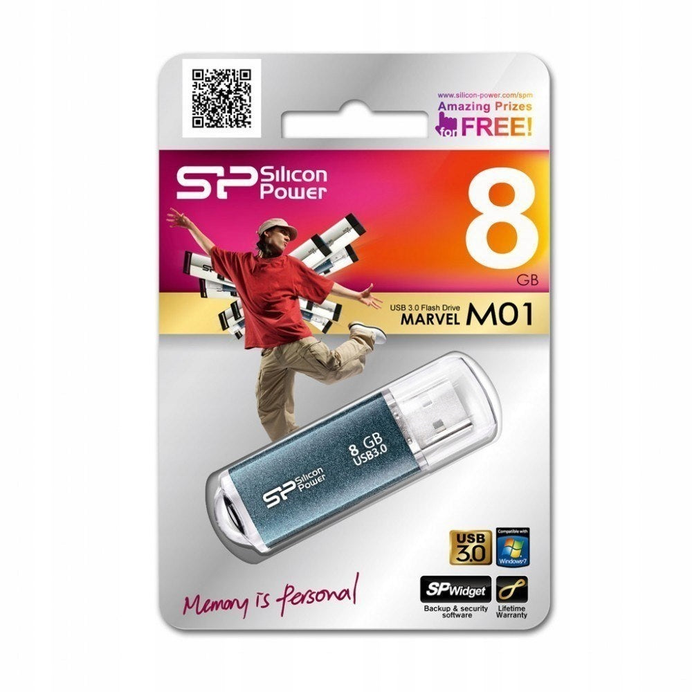 2x Silicon Power | Marvel M01 | 8 GB | USB 3.0 | Blue Color blue