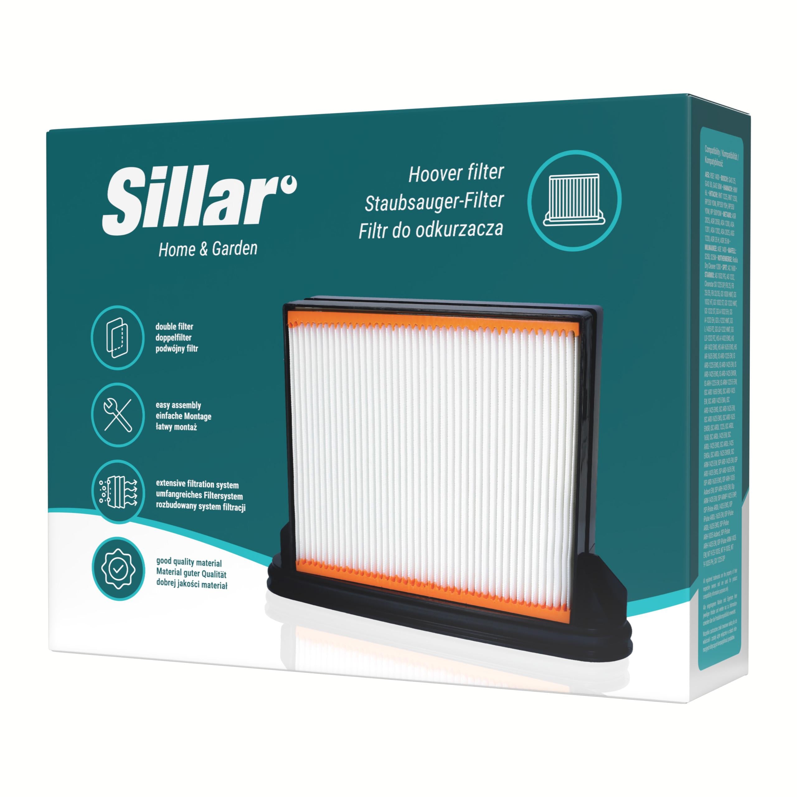 2x Sillar filters for Bosch Gas 25 50 Starmix 1235 1425 1435 1625 1635 1650 Manufacturer Sillar