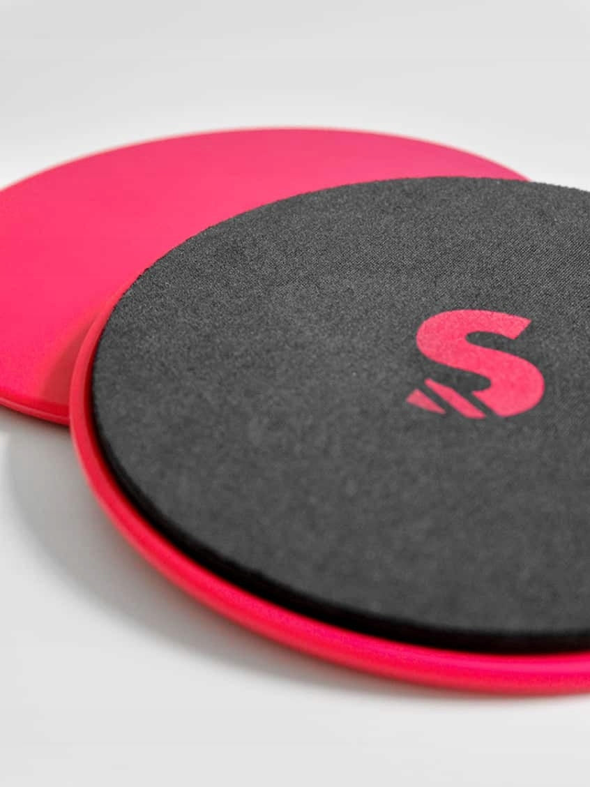 2x Slide Slip Pad Discs Yoga Exercise Disc Double Sided+ETUI Color black