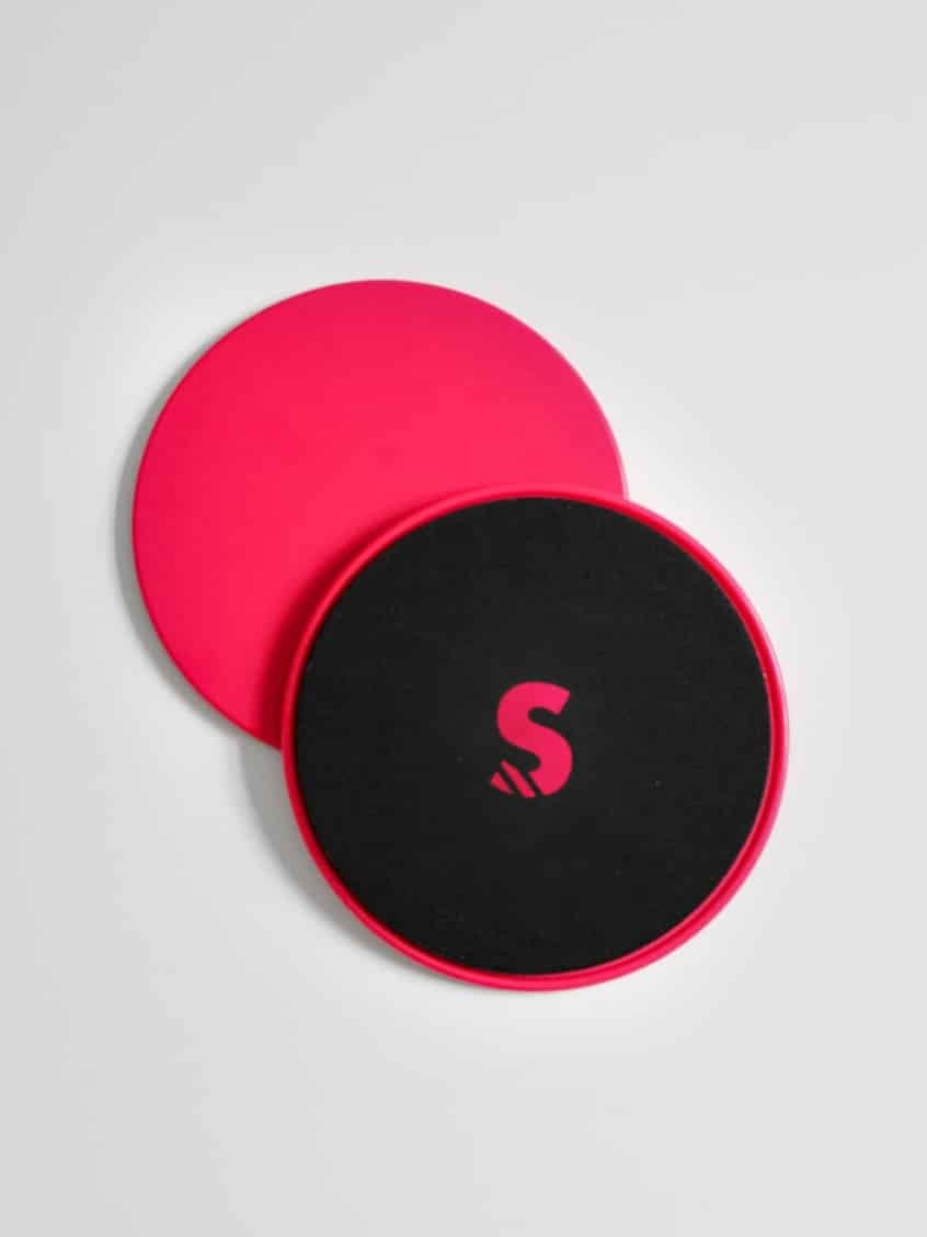 2x Slide Slip Pad Discs Yoga Exercise Disc Double Sided+ETUI