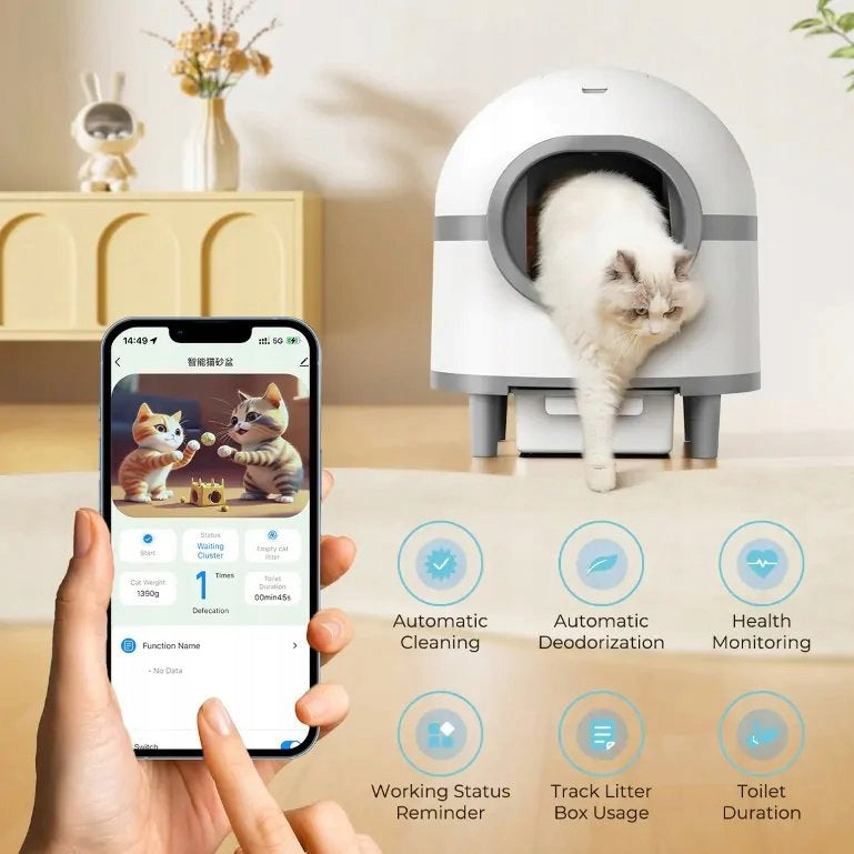 2x Smart Self-Cleaning Cat Cuvette Smart WiFi 60L Manufacturer code XT3165