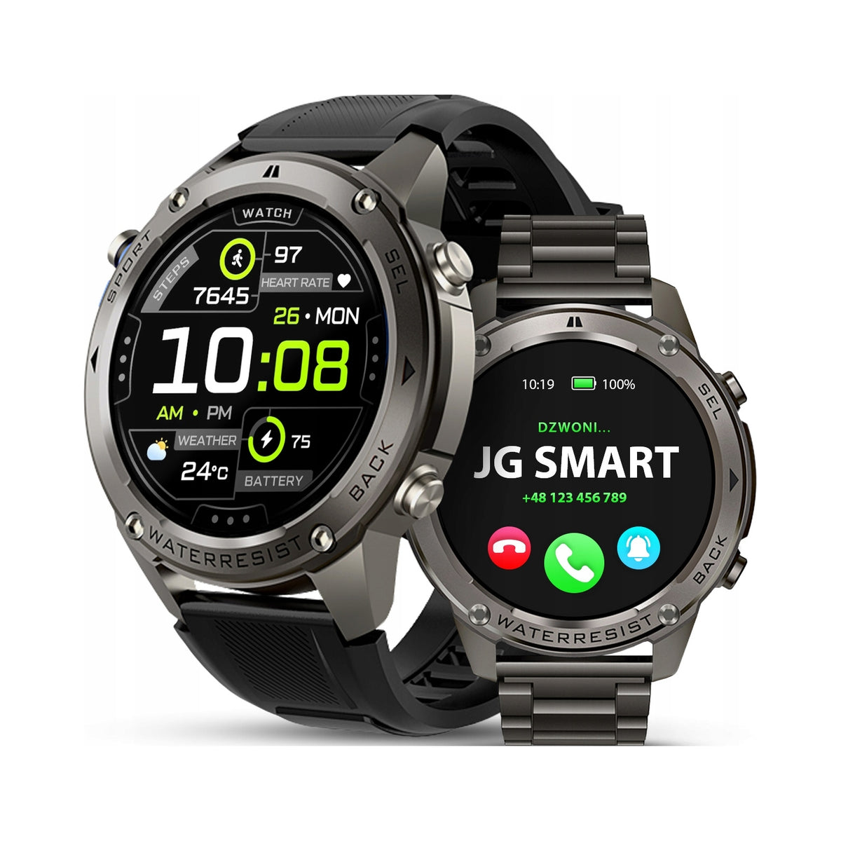 2x Smartwatch Jg Smart Jgr56 Gps Waterproof Amoled Black