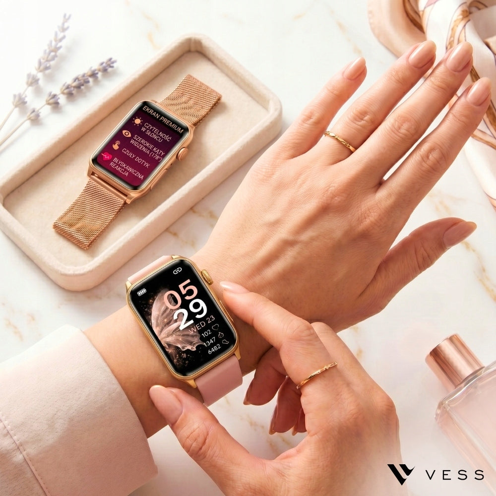 2x Smartwatch Vess Ge 50 Gold Brand Vess