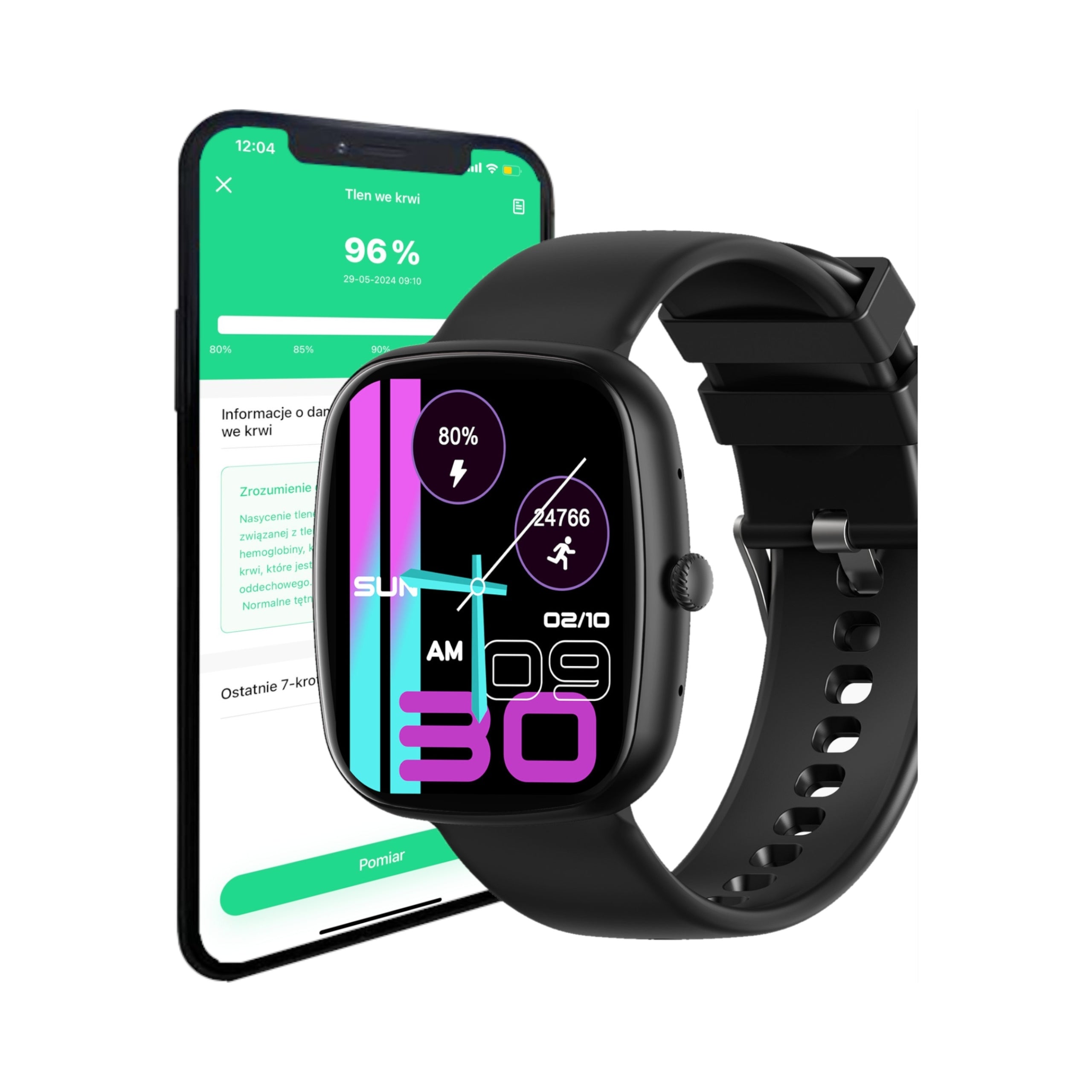 2x Smartwatch Wenom Sport Watch Black