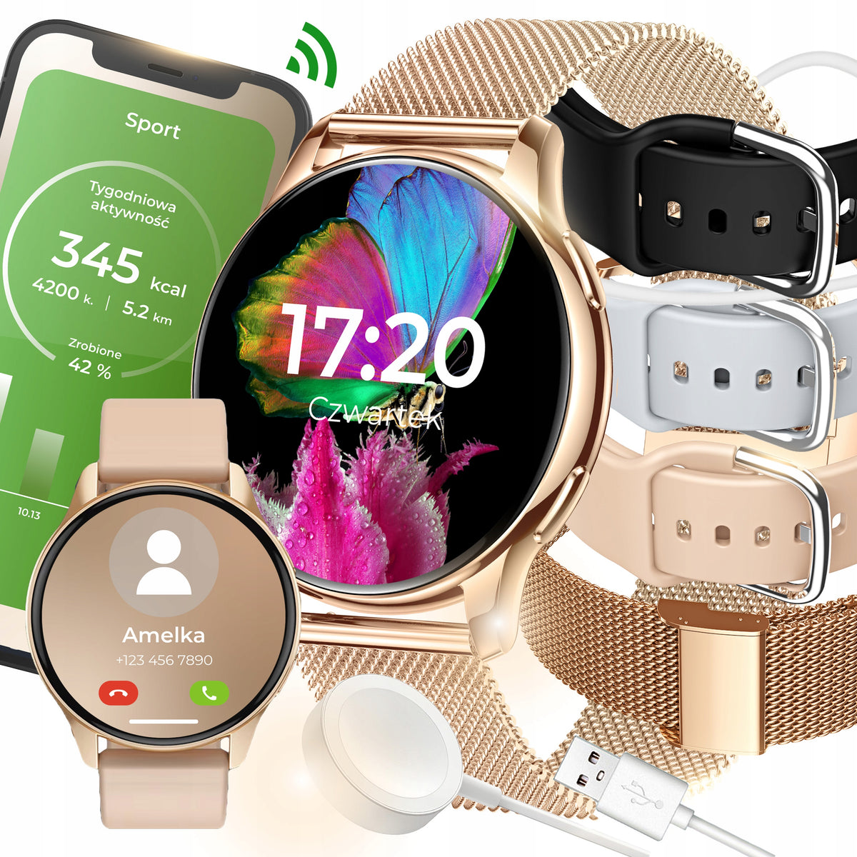 2x Smartwatch Wonderwatch Mi5 Gold Brand WonderWatch