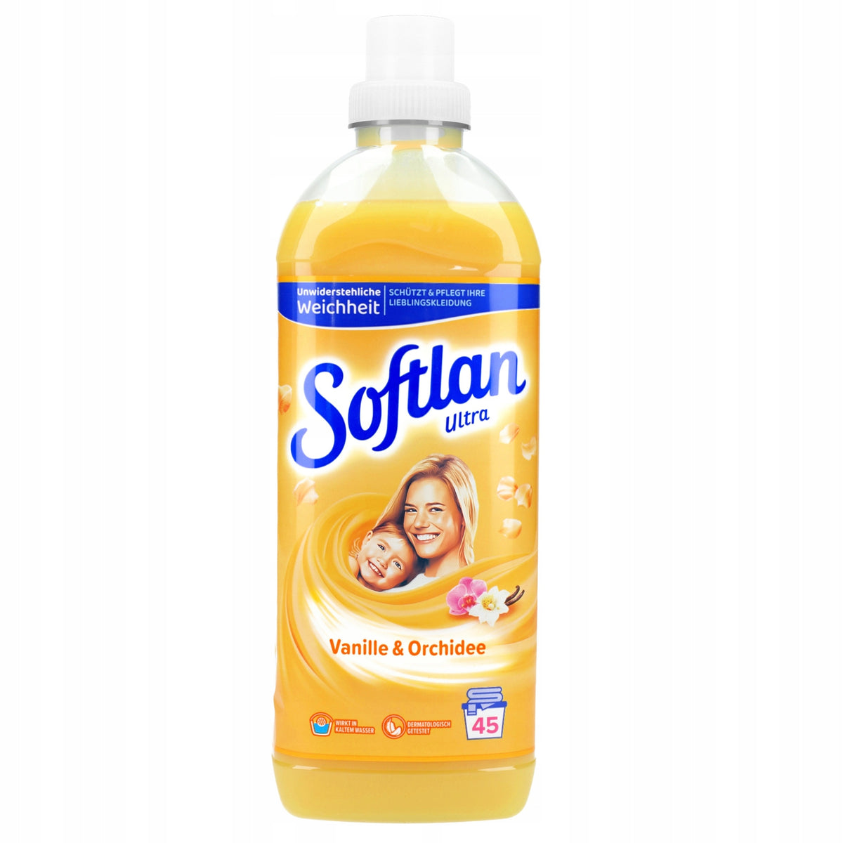 2x Softlan Liquid Fabric Rinse Concentrate Vanille&Orchidee Yellow 1l Packaging status original