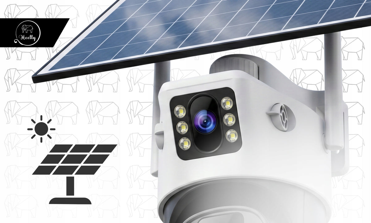 2x Solar Double Camera 2in1 Wifi 2x4mp Outdoor Rotating Wireless