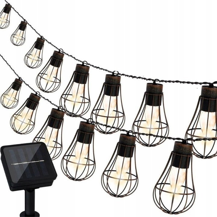 2x Solar LED bulb garland garden lights Batteries included yes