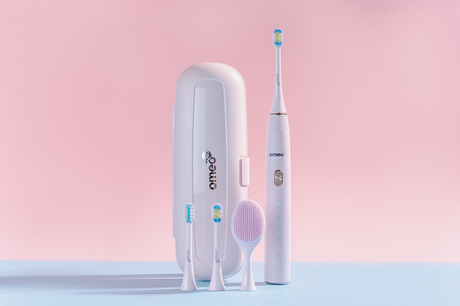 2x Sonic Toothbrush OMEO +365 Teeth&Face Blue and Pink Manufacturer code 2x Szczoteczka Elektryczna Omeo +365