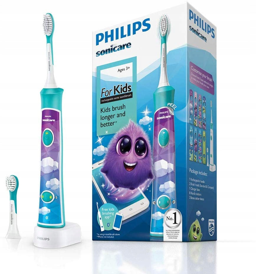 2x Sonic Toothbrush Philips Sonicare For Children Hx6322 04 Aqua Stickers Kind toothbrush