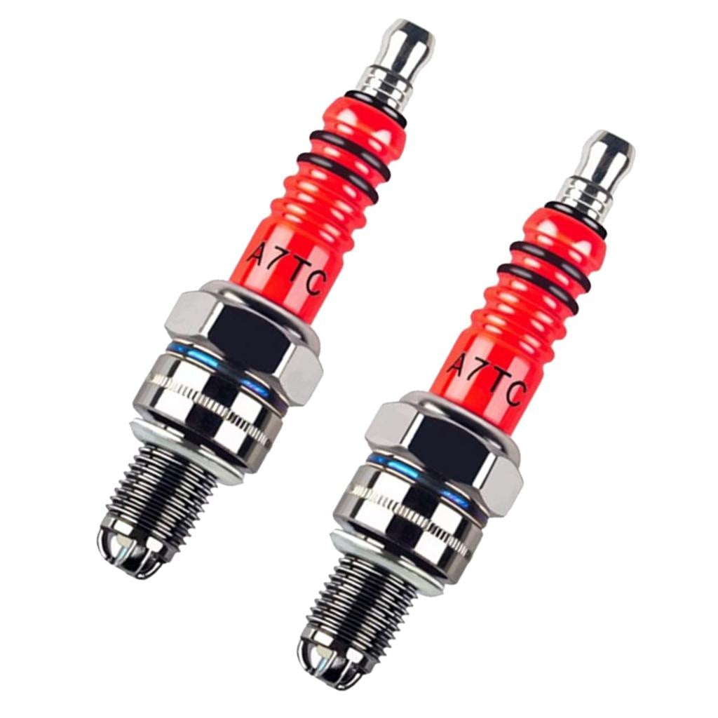 2x Spark A7TC 3 for GY6 50cc 125cc Moped Scooter ATV 2PCS A7TC Red