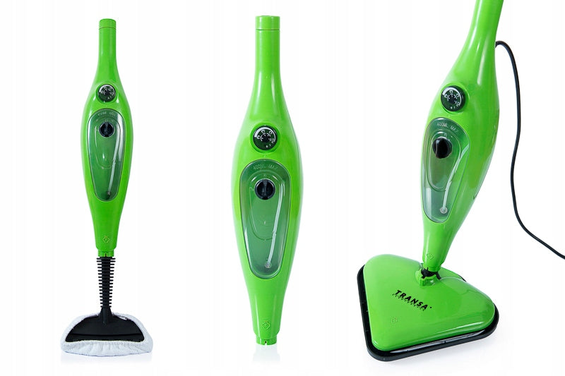 2x Steam Mop Transa Electronics Aquasteam Green 12in1 1500 W Green Power supply mains