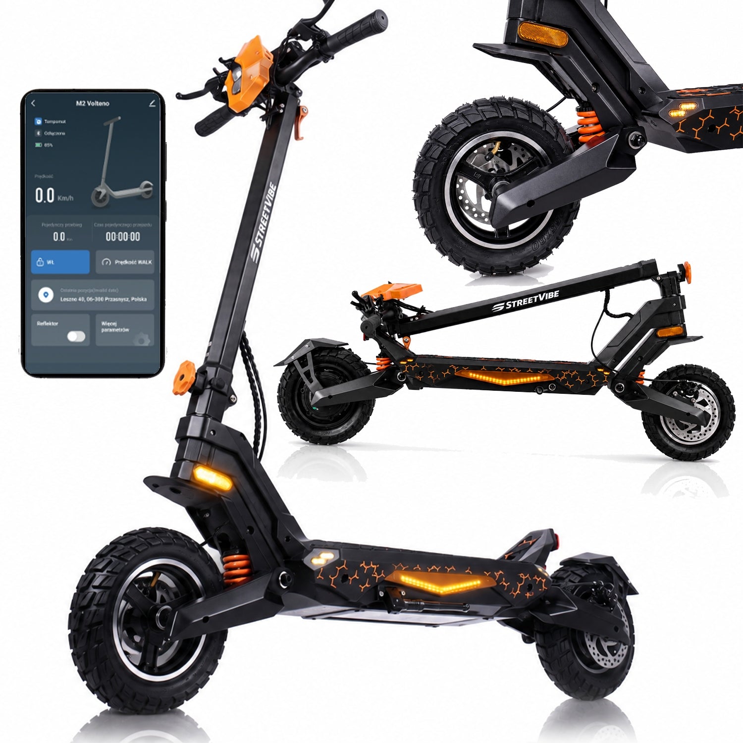 2x Streetvibe Electric Scooter 1200w 48v For Adults 80km Range Model Streetvibe Hulajnoga