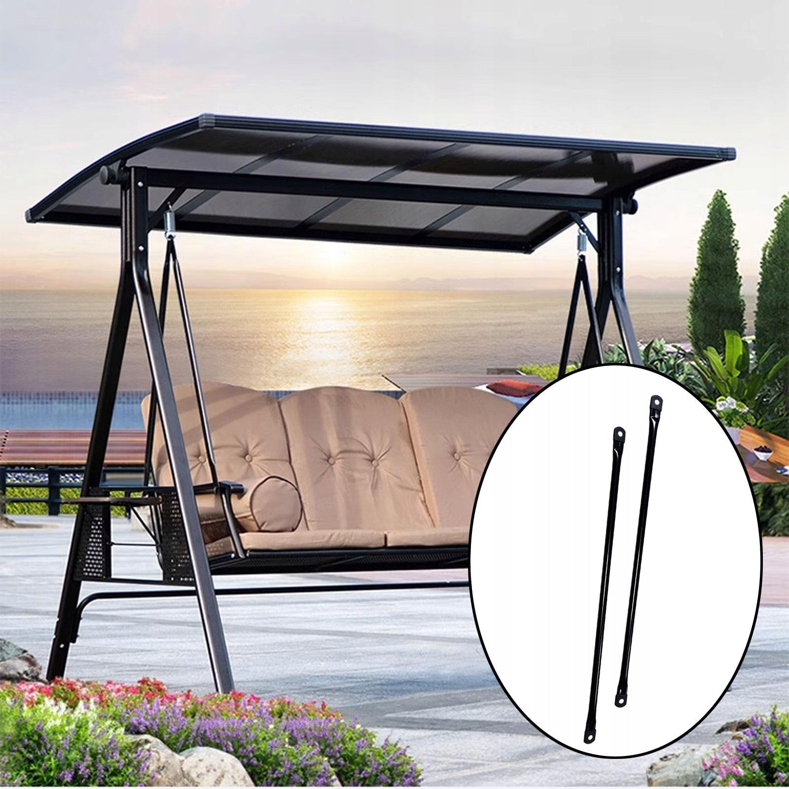 2x Swing Replacement Rods Hanging Poles Swing Arms Metal Rods 70.5 cm Black Material width 3000 cm