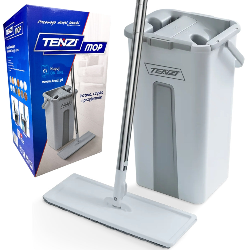 2x TENZI Flat MOP With Squeezer - Mop With Two Chamber Bucket