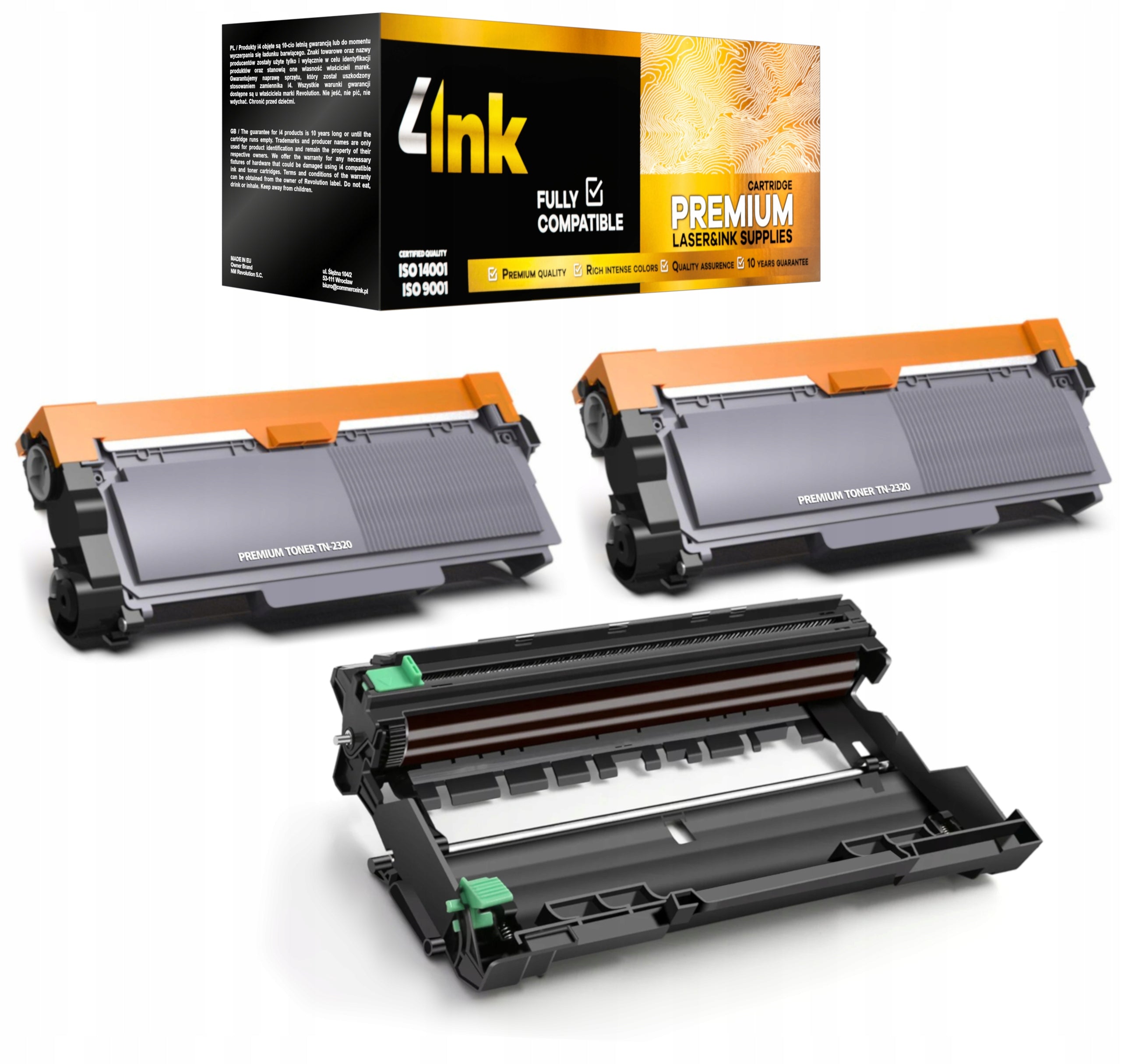 2x TN-2320 TONER + DRUM FOR BROTHER HL-L2300D MFC-L2700DW DCP-L2520DW