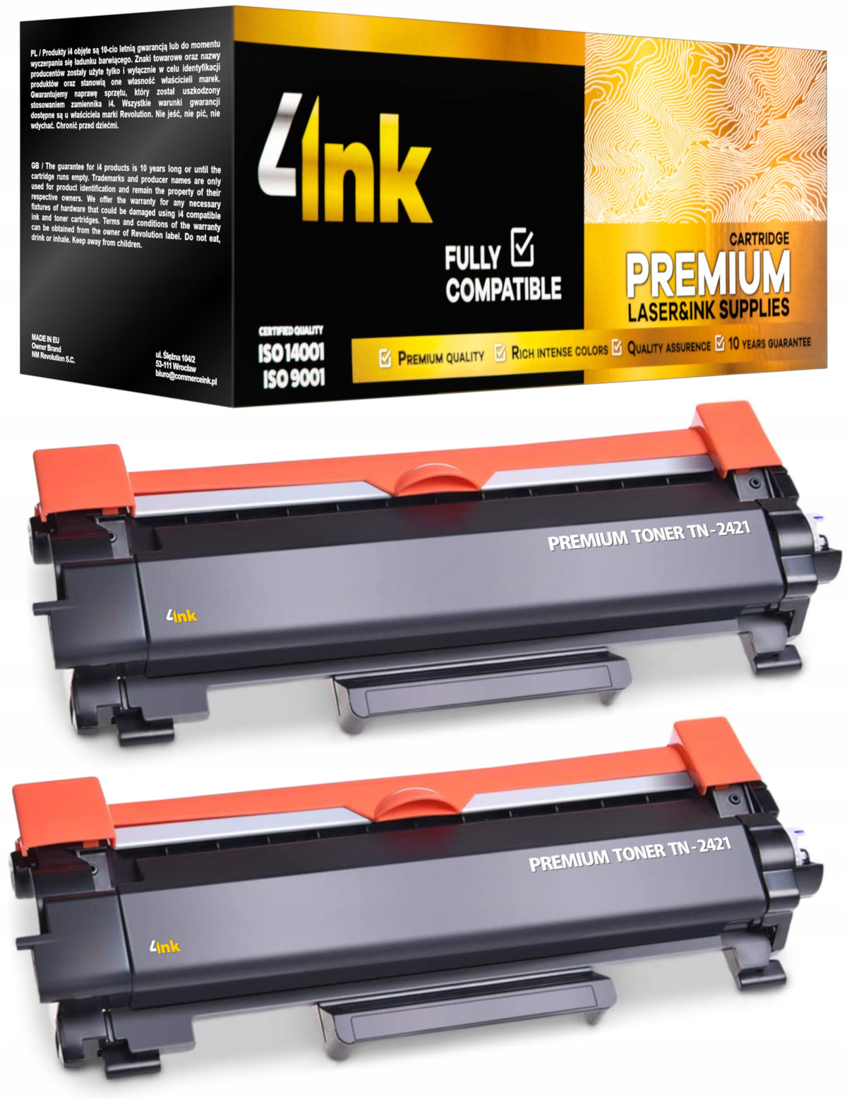 2x TN-2421 XL TONERS FOR BROTHER HL-L2312D HL-L2352DW DCP-L2532DW PRINTER