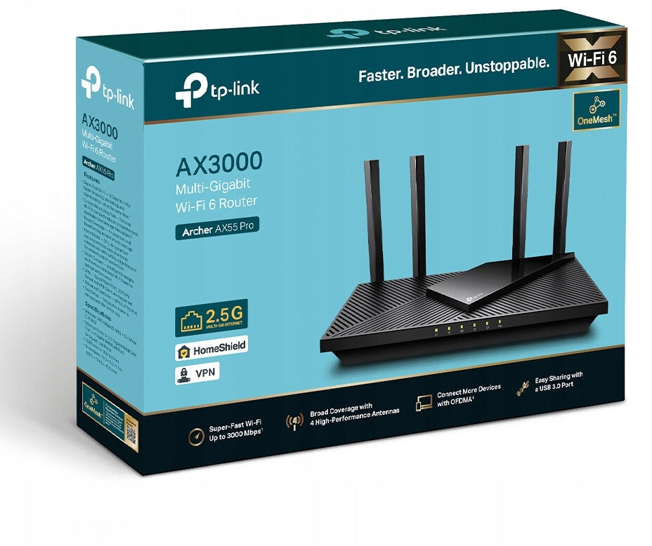 2x TP-LINK Archer AX55 PRO router Model Archer AX55 Pro