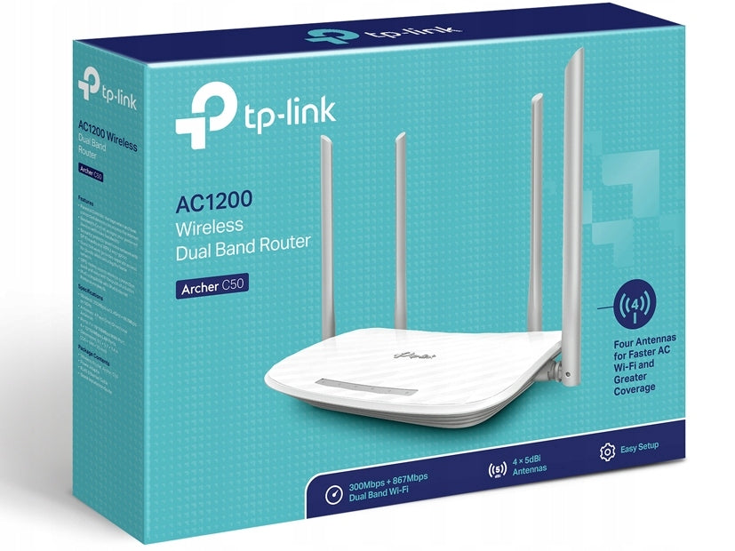 2x TP-LINK C50 router (xDSL; 2.4 GHz, 5 GHz) Model Archer C50