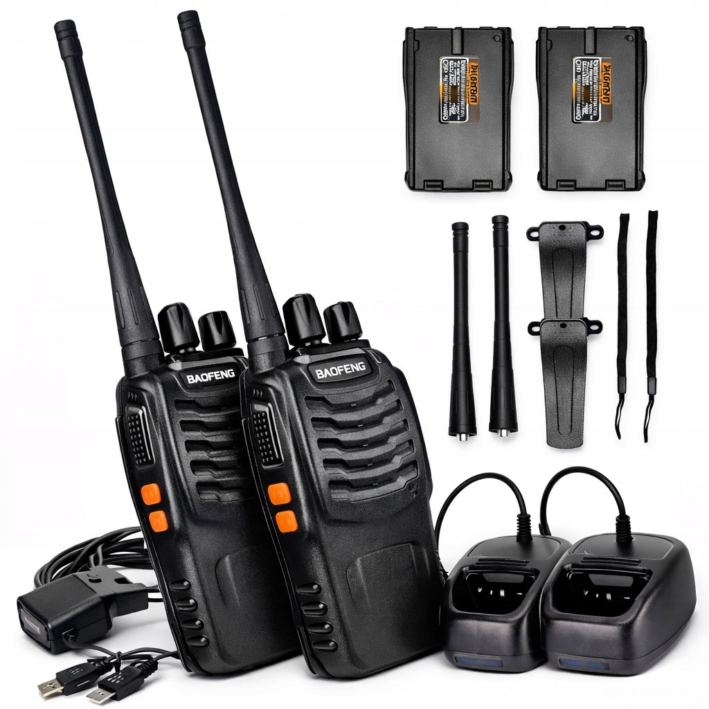 2x TWO-WAY RADIO BAOFENG BF-888S Walkie-Talkie PMR LONG RANGE 5km Set