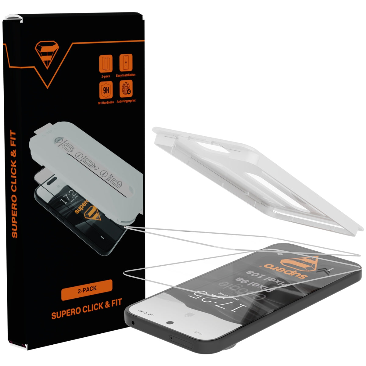 2x Tempered glass for Pixel 9A/10A with applicator, 9H protective for phone