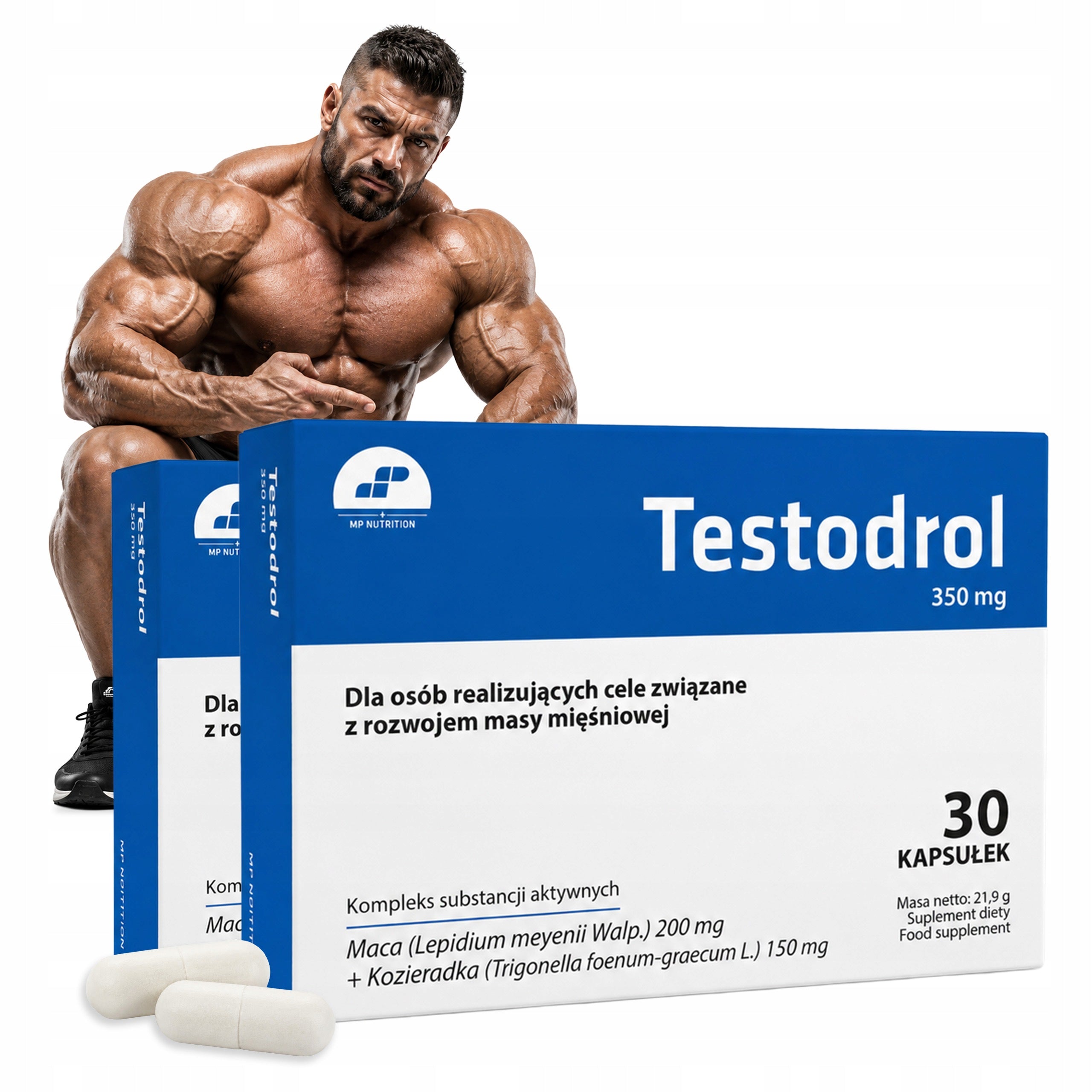 2x Testosterone 30 kaps For Men Libido Vitality Saponin MP Nutrition