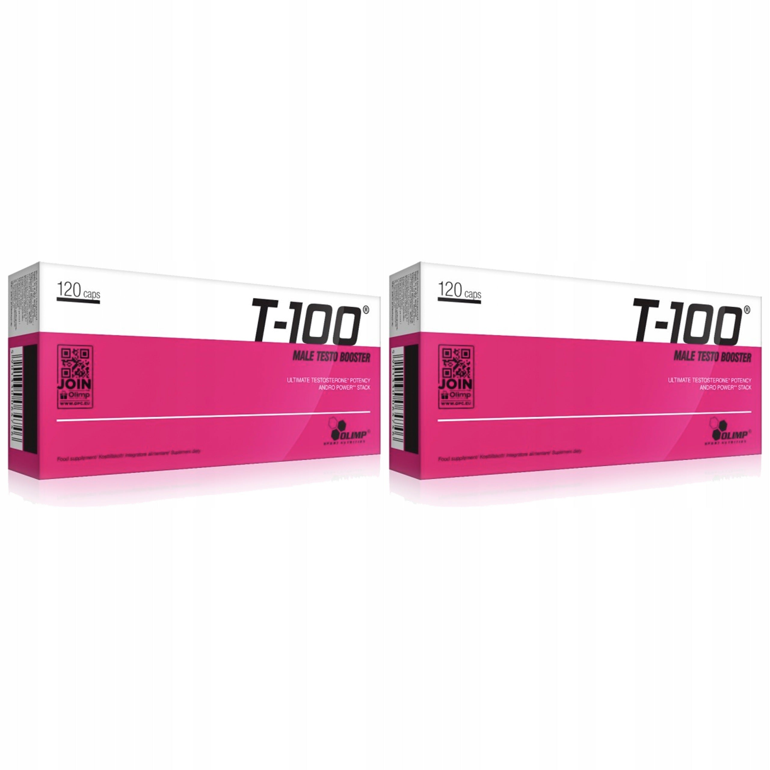 2x Testosterone Booster T-100 Testosterone DAA Tribulus Maca Zinc 120 kaps O