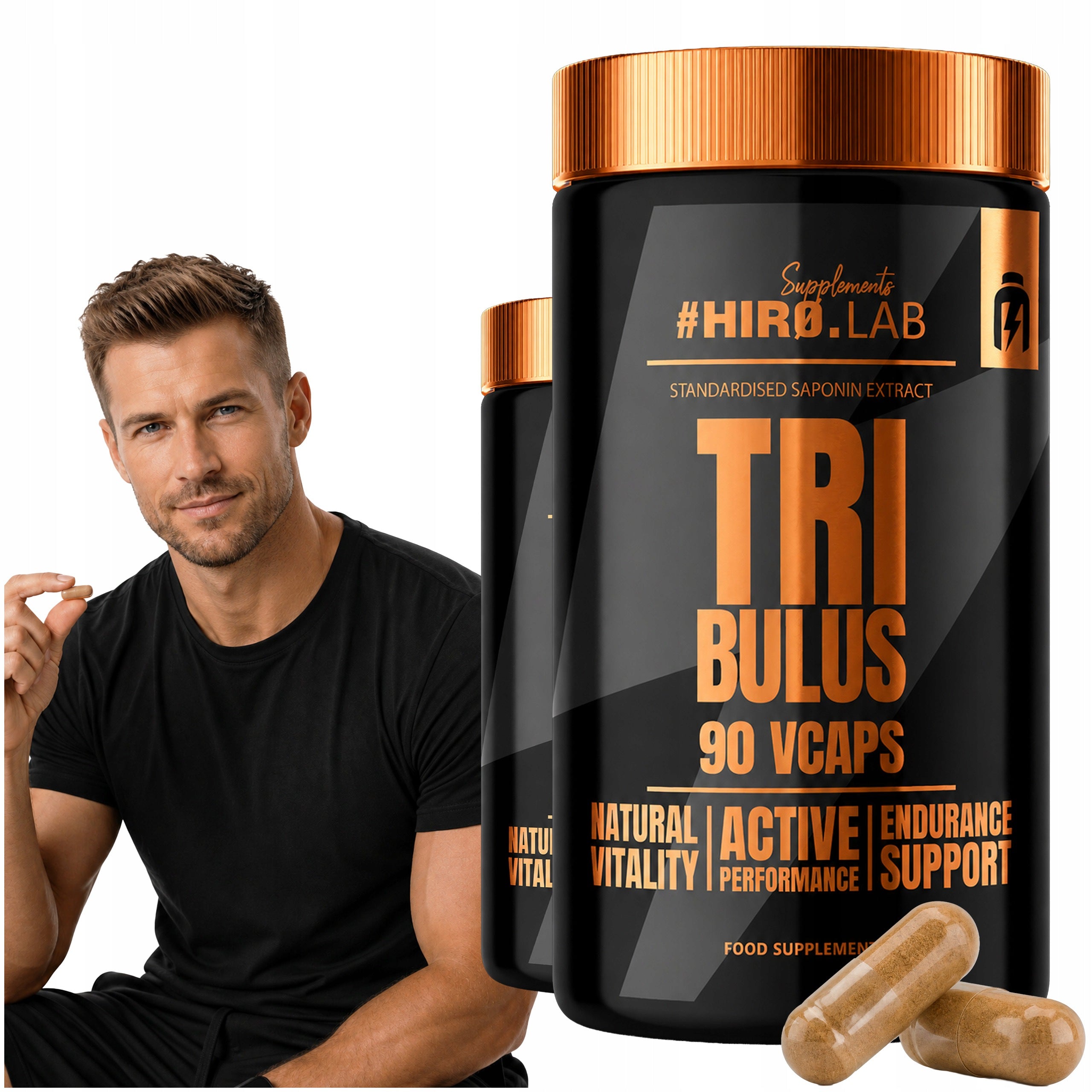 2x Testosterone Booster for Libido Potentia Tribulus 90 kaps Budzyganek Hiro