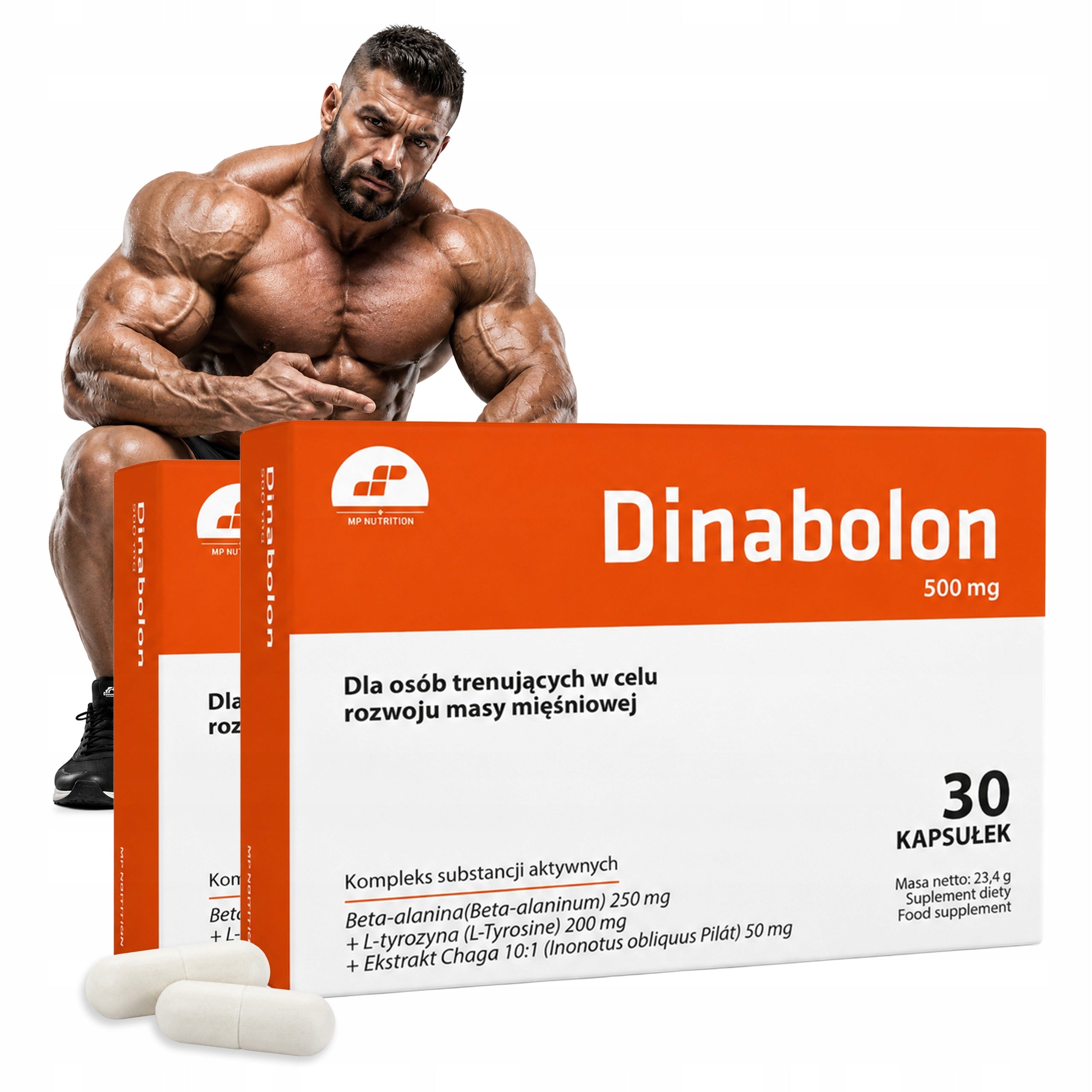 2x Testosterone Libido Dinabolone 30 kaps Beta-Alanine Weight Strength MP Nutrition