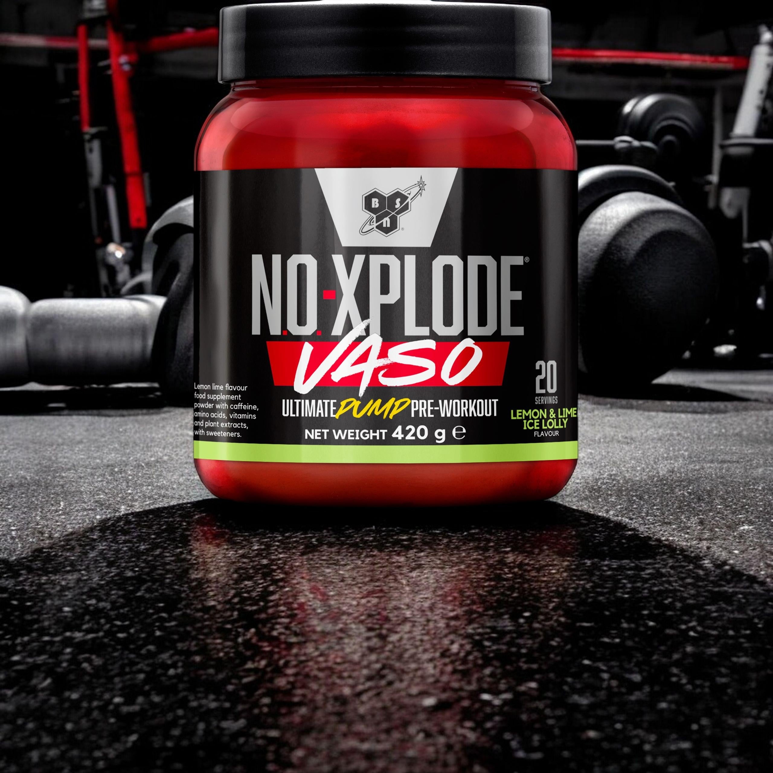 2x Training muscle pump L-Citrulline L-Arginine caffeine BSN N.O Xplode Brand BSN