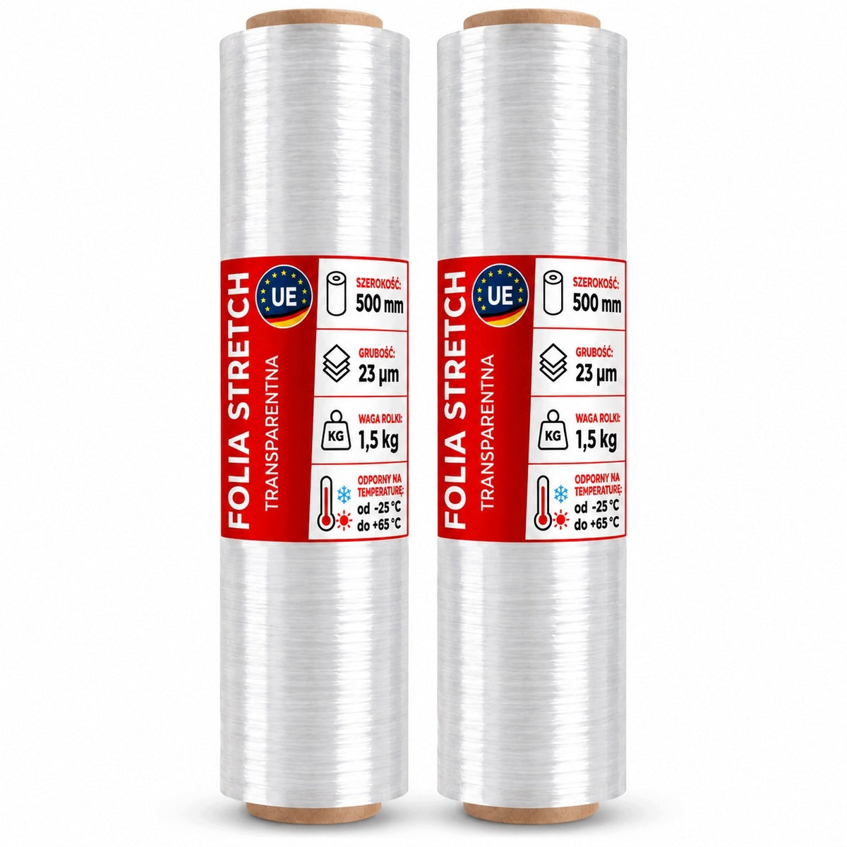 2x Transparency Stretch Film 1,5 kg – 500 mm – 23 µm